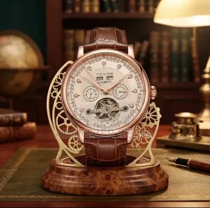 Tevise Leather Automatic Luxury Watch Mens Watch