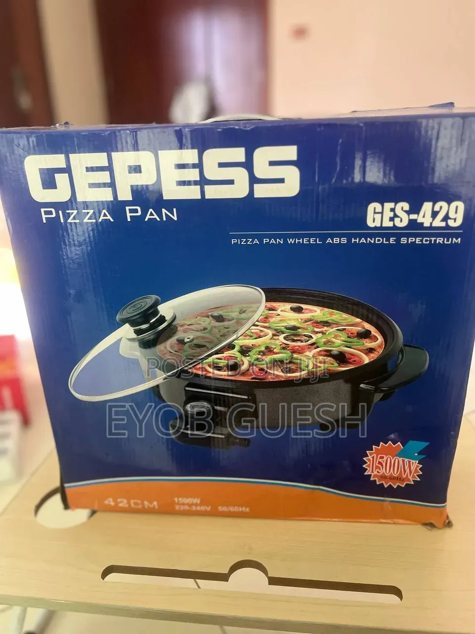 Brand New Gepess Electric Pizza Pan (42cm / 1500W) – High Quality