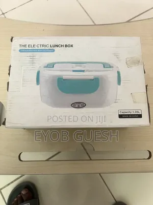 Portable Electric Heating Lunch Box (1.05L) – Blue White