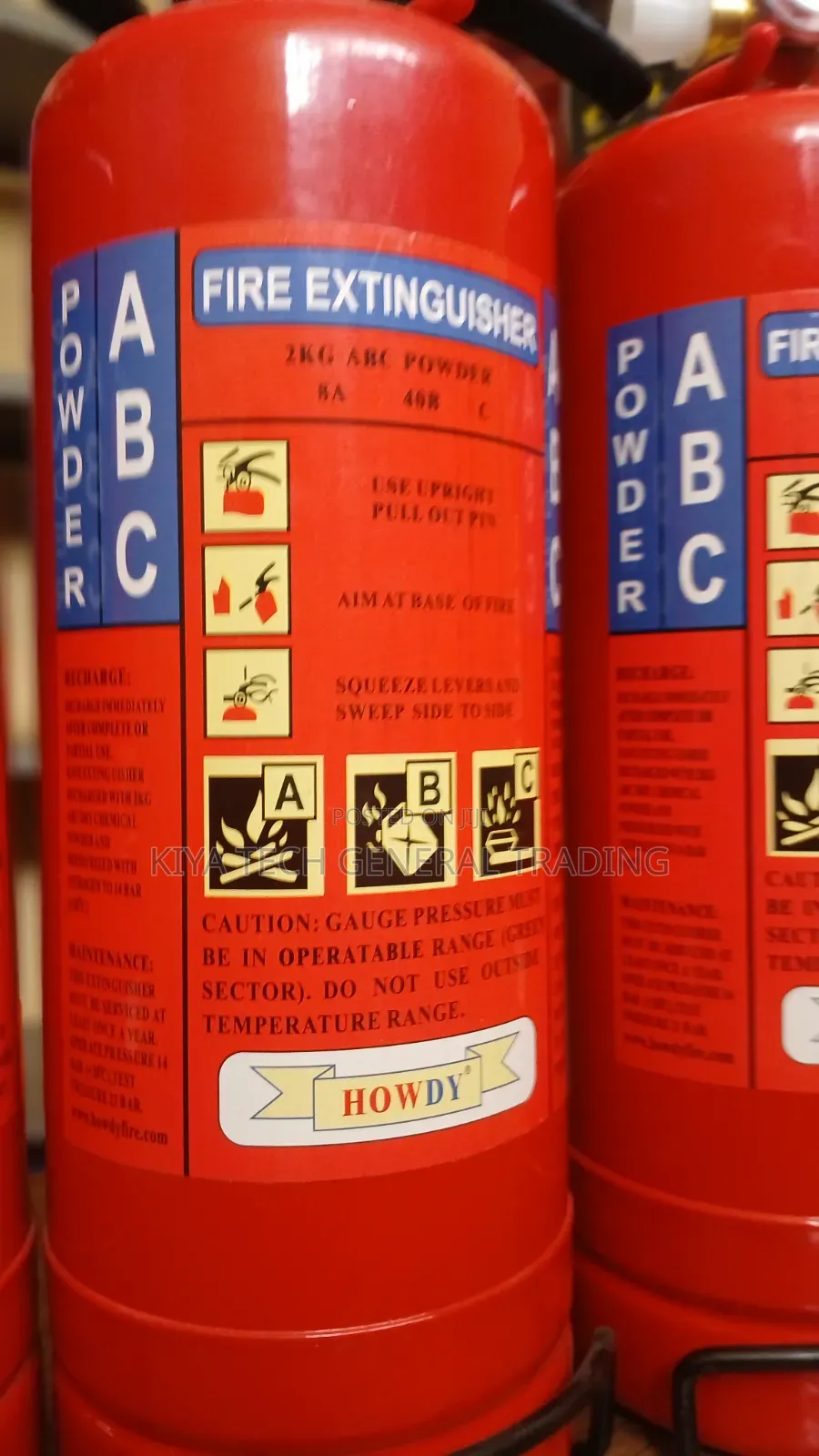 2Kg ABC Powder Fire Extinguisher 破了 እሳት ማጥፊያ 2kg ፖውደር
