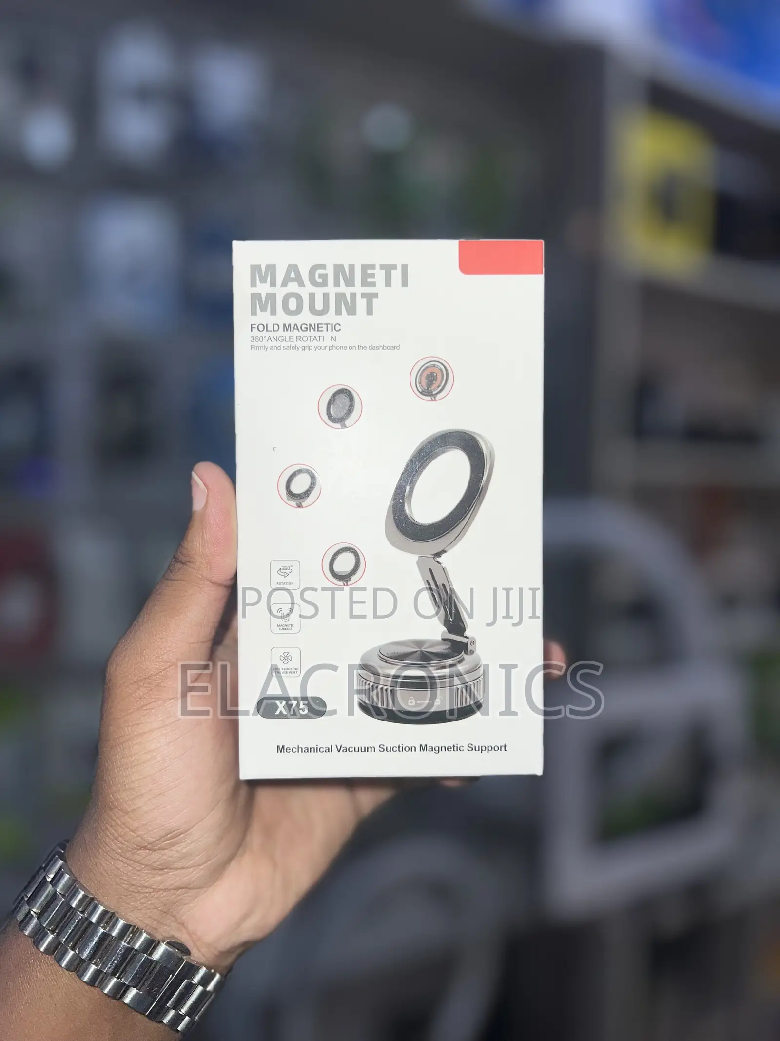 Magnetic Phone Holder Car Mount X75 (360° Foldable)
