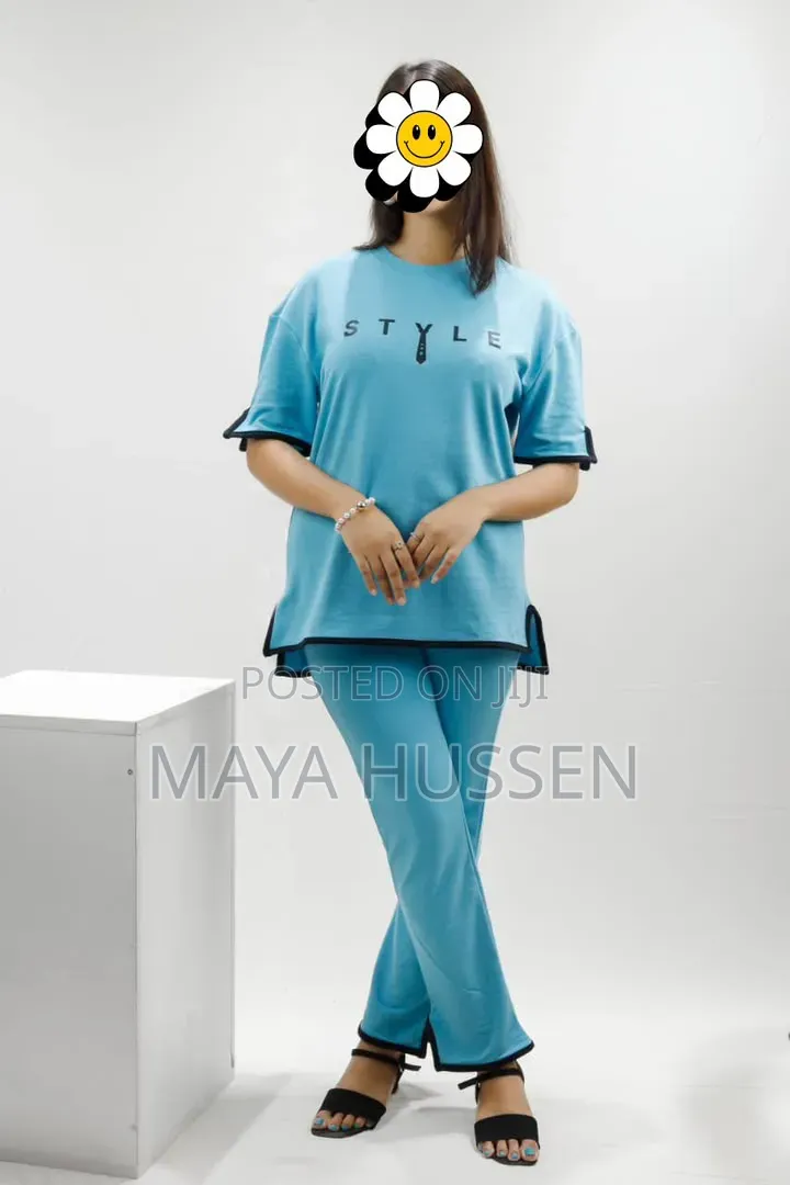 Stylish Sky-Blue 2-Piece Set for Women