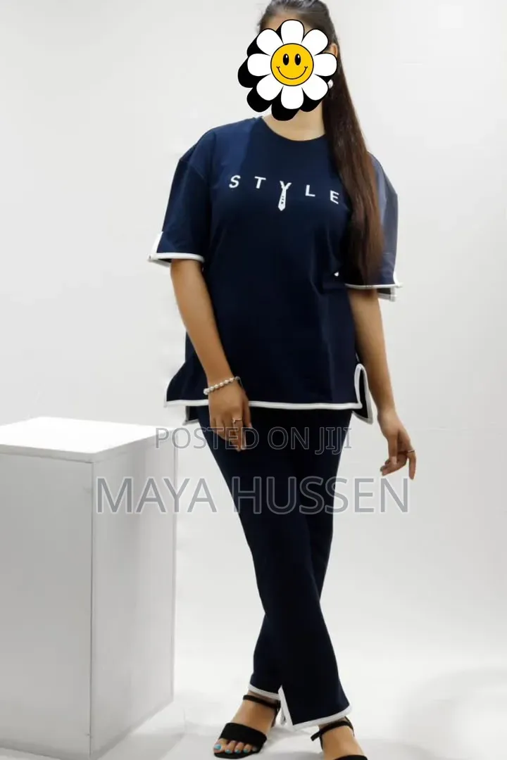 Stylish Women's Navy Blue 2-Piece Set