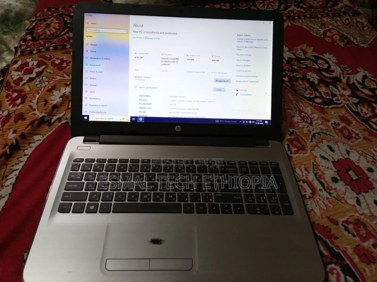 Laptop HP 14-dq1025cl 8GB Intel Core i3 HDD 512GB