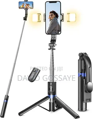 Pnitri Selfie Stick, Inbuilt Tripod and Light That Is Adjustable