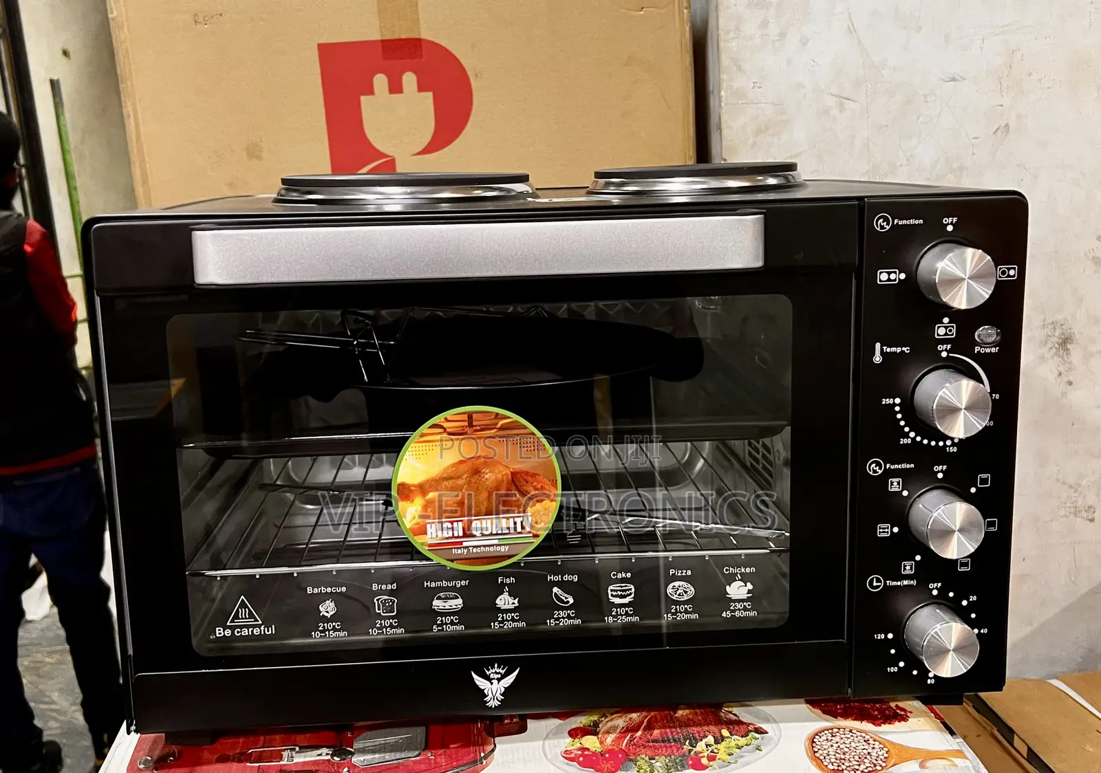 FLIPS Mini Oven 60L – Multi-Function Oven With Double Hot Plates