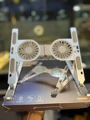 Foldable Aluminum Laptop Cooling Stand With Dual RGB Fans