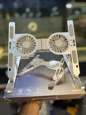 Foldable Aluminum Laptop Cooling Stand With Dual RGB Fans