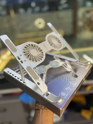 Foldable Aluminum Laptop Cooling Stand With Dual RGB Fans