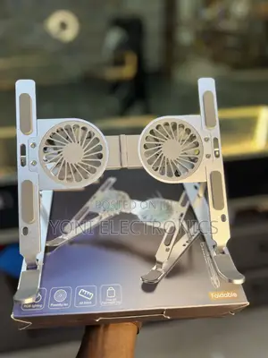 Foldable Aluminum Laptop Cooling Stand With Dual RGB Fans