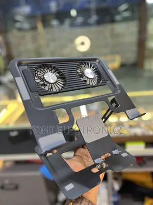 Foldable Laptop Stand With Dual Cooling Fans and Phone Mount