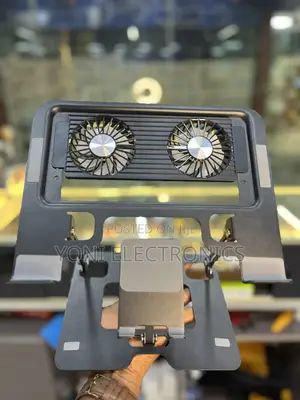 Foldable Laptop Stand With Dual Cooling Fans and Phone Mount