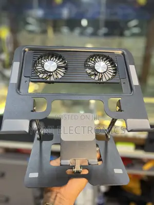 Foldable Laptop Stand With Dual Cooling Fans and Phone Mount