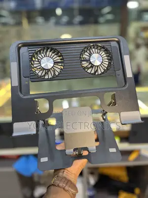 Foldable Laptop Stand With Dual Cooling Fans and Phone Mount