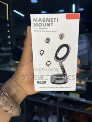 Magnetic Mount X75 Foldable Mechanical Vacuum Suction Car Phone Holder