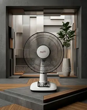 Pacific 16-Inch 3-Speed Electric Table Fan With Push-Button Control