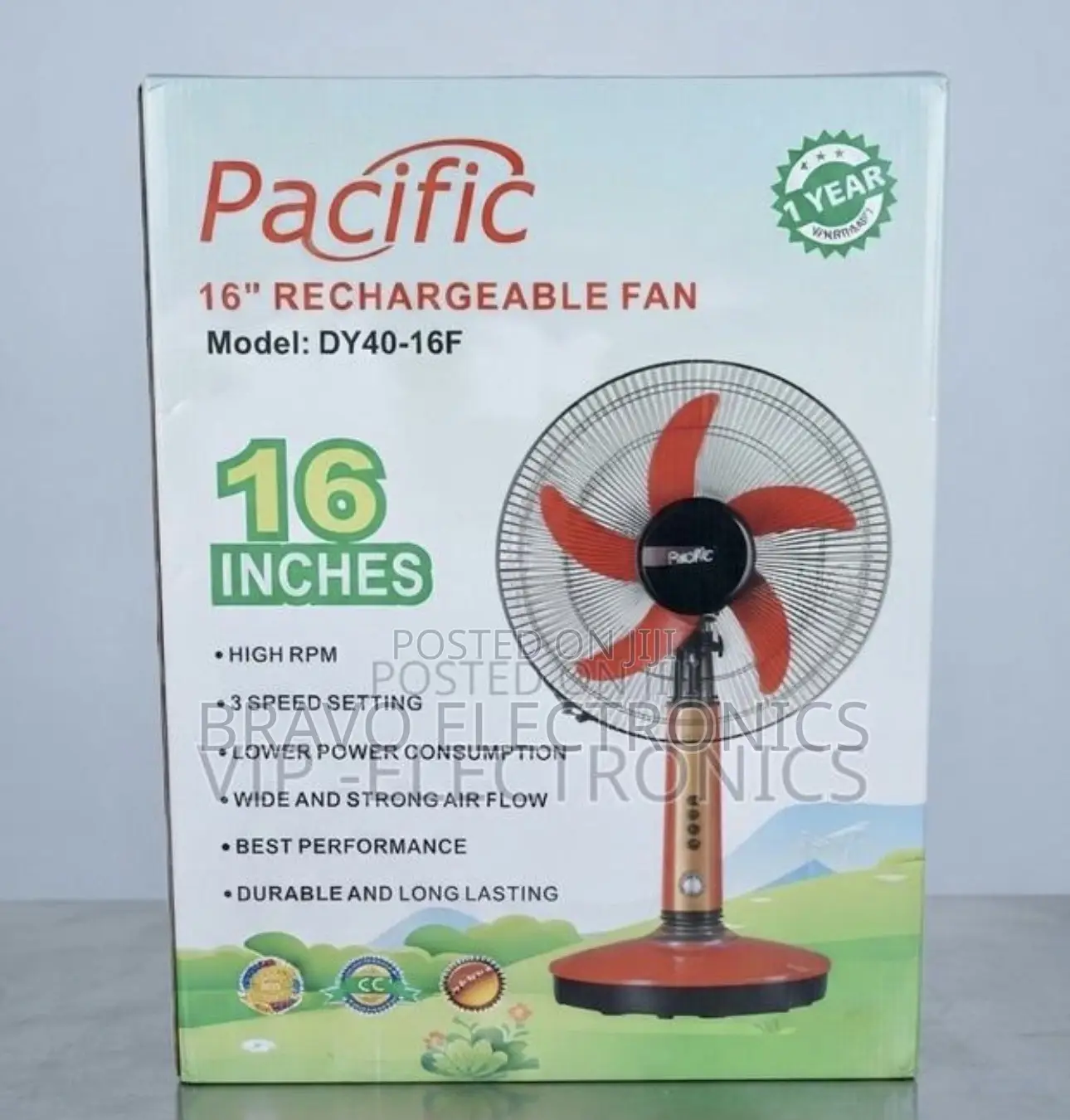 Pacific Rechargeable Fan 16 Inch Stay Cool Anytime With the Pacific