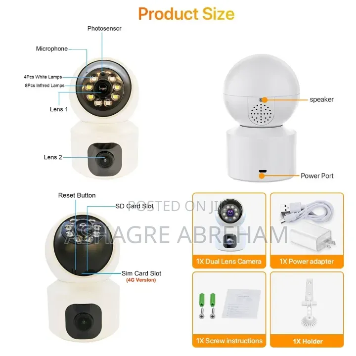 Double Lens 4G CCTV Camera