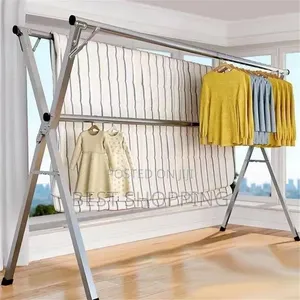 X-Shaped Foldable Cloth Drying Rack የልብስ ማድረቂያ