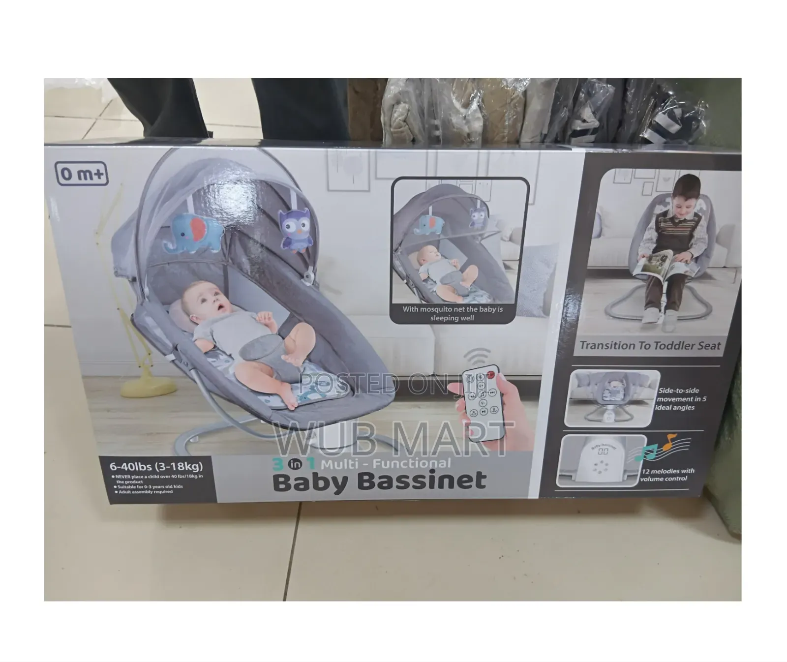 3-in-1 Baby Bassinet Swing 3 በ 1 የልጆች ማስተኛ እና ዥዋዥዌ