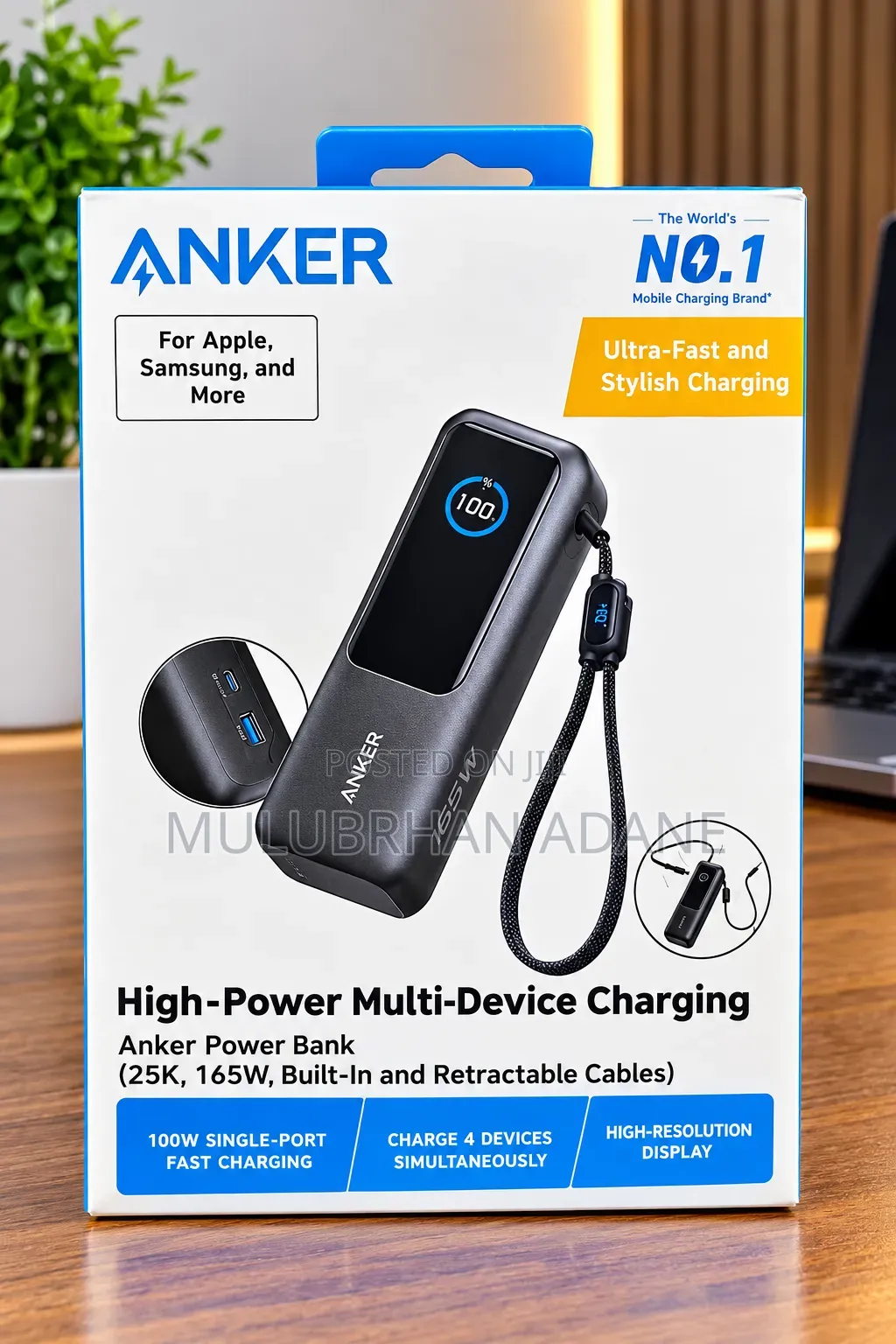 Anker Original 25,000mAh Power Bank 165W Fast Charging for Laptops