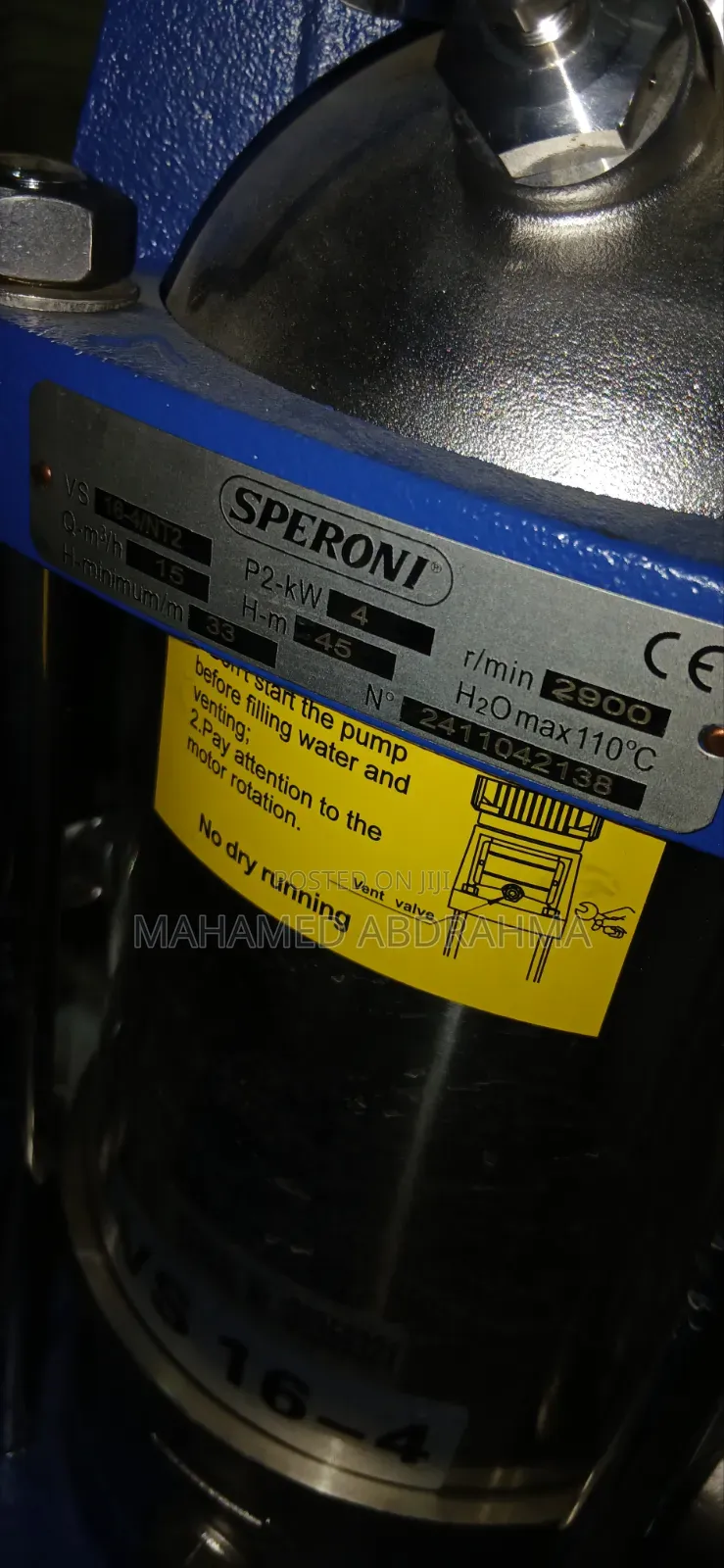 Speroni Vertical Pump 4kw 5.5 HP Made in Italy 