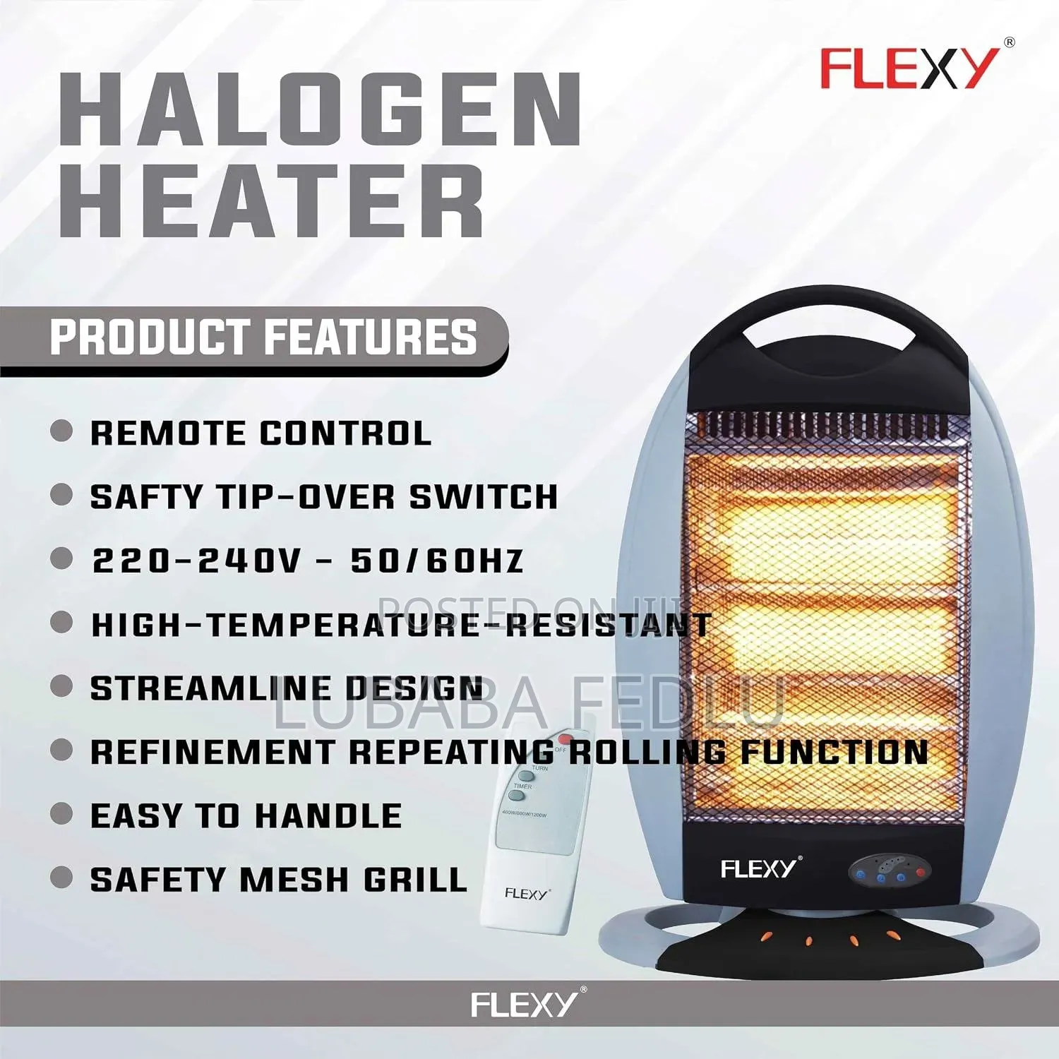 Brand New Lider HT120E Halogen Heater – 1200W