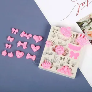 Assorted Bows Crown Heart Silicone Mold for Cake Decorating
