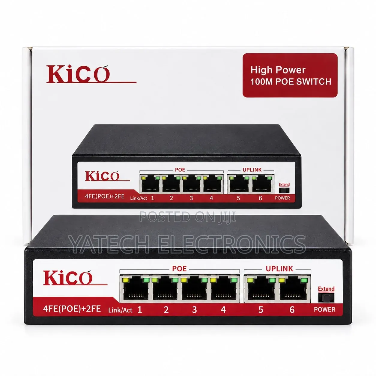 KiCo 4FE (PoE) + 2FE 100M PoE Switch.