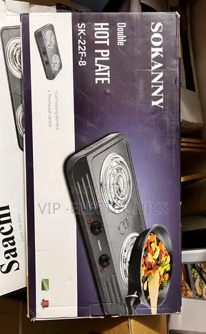 SOKANNY Electric Stove Double 2Hot Plate 2000W With Thermostat Control