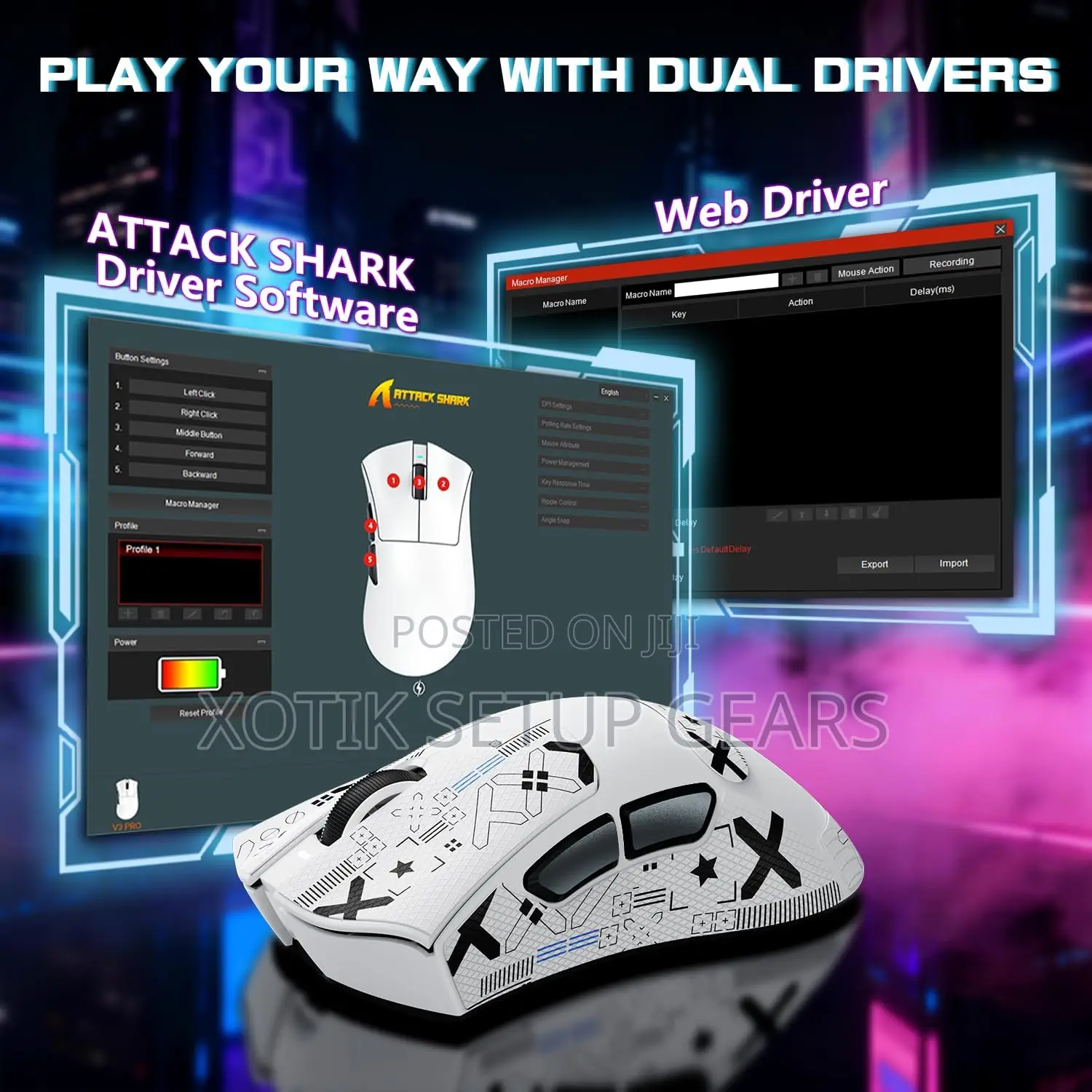 ATTACK SHARK V3 PRO Wireless Mouse-Gaming Mouse With RGB Charging Dock
