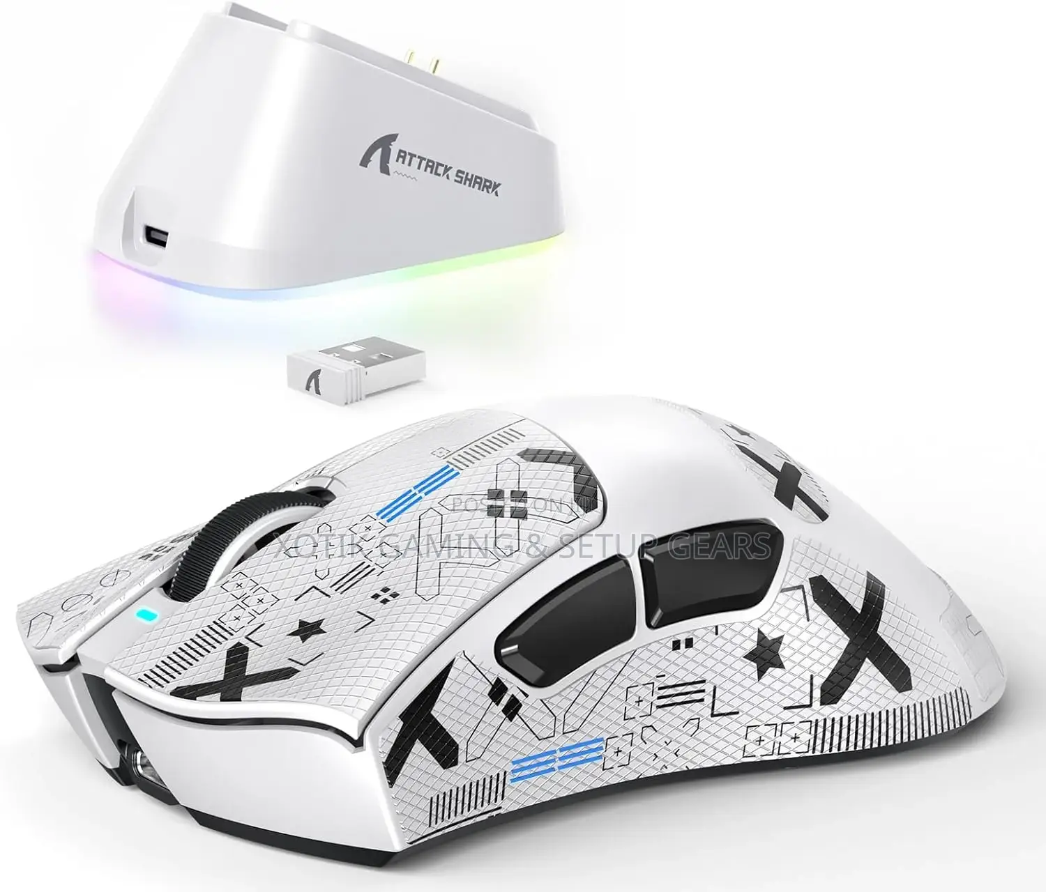 ATTACK SHARK V3 PRO Wireless Mouse-Gaming Mouse With RGB Charging Dock