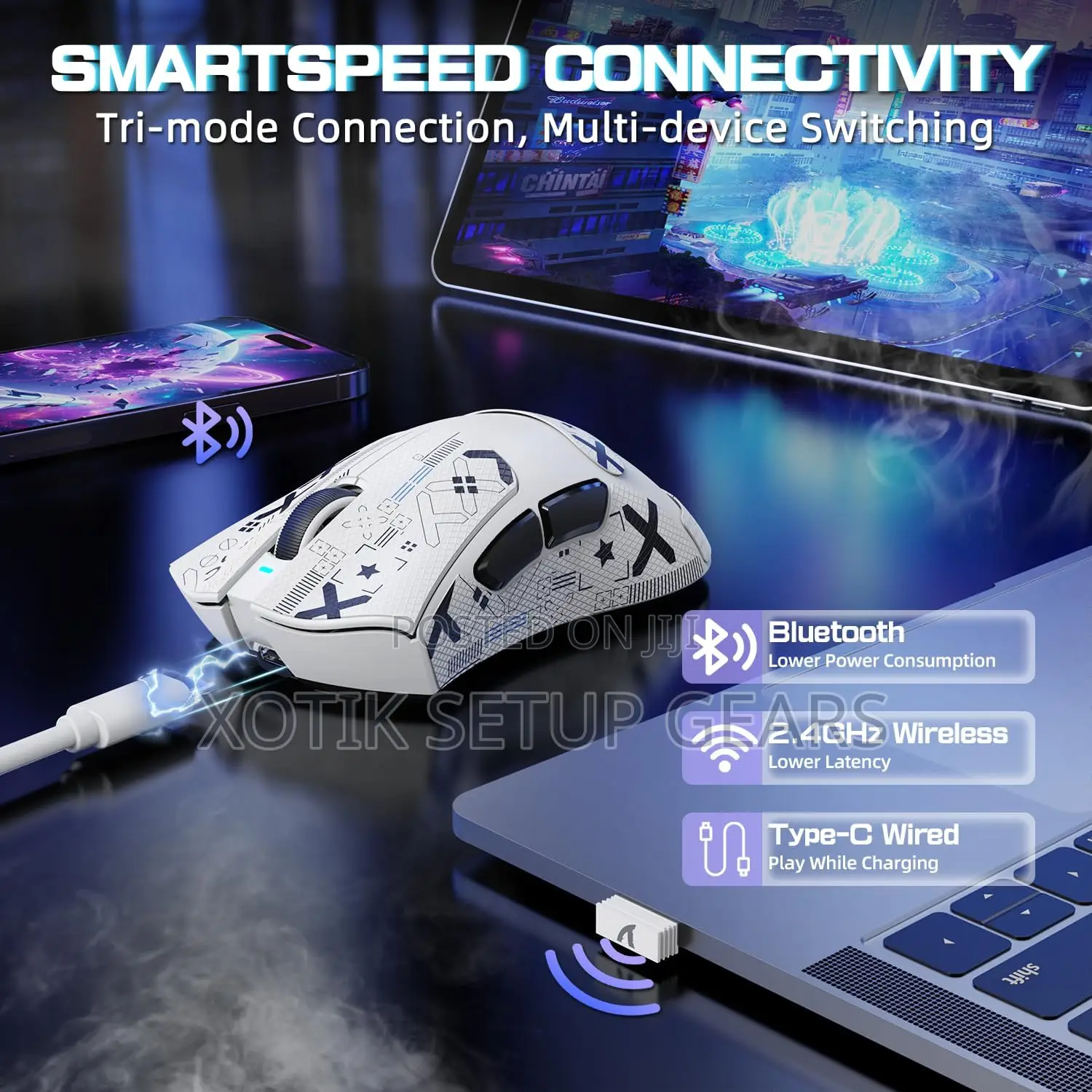 ATTACK SHARK V3 PRO Wireless Mouse-Gaming Mouse With RGB Charging Dock