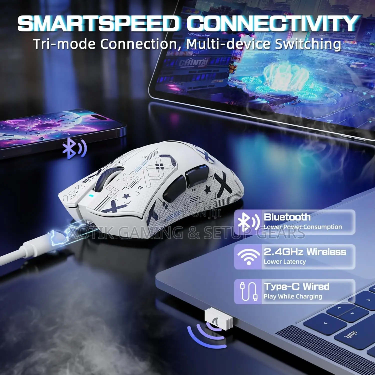 ATTACK SHARK V3 PRO Wireless Mouse-Gaming Mouse With RGB Charging Dock