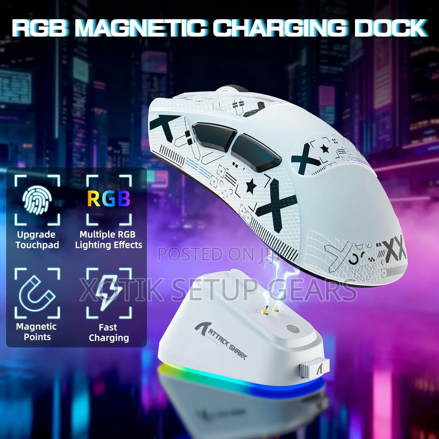 ATTACK SHARK V3 PRO Wireless Mouse-Gaming Mouse With RGB Charging Dock