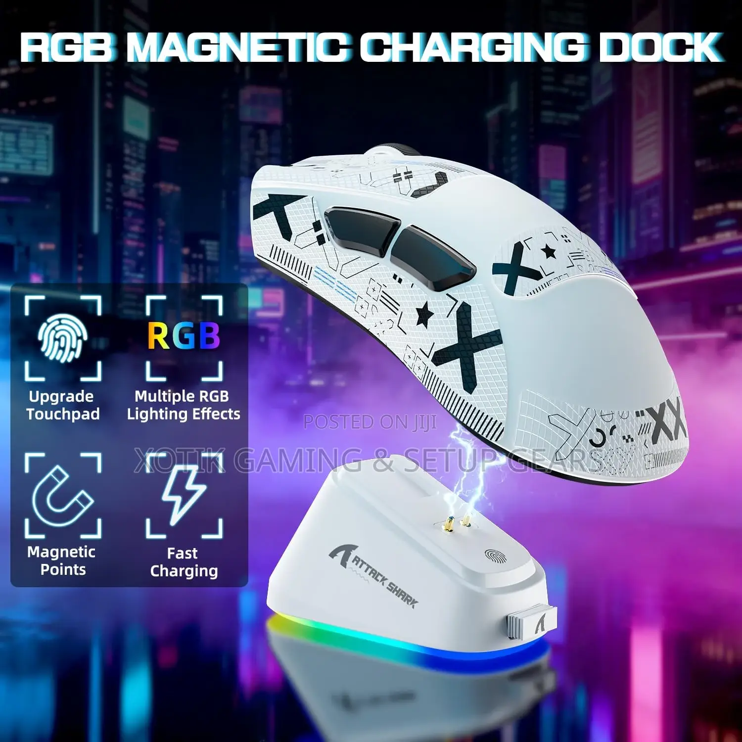 ATTACK SHARK V3 PRO Wireless Mouse-Gaming Mouse With RGB Charging Dock