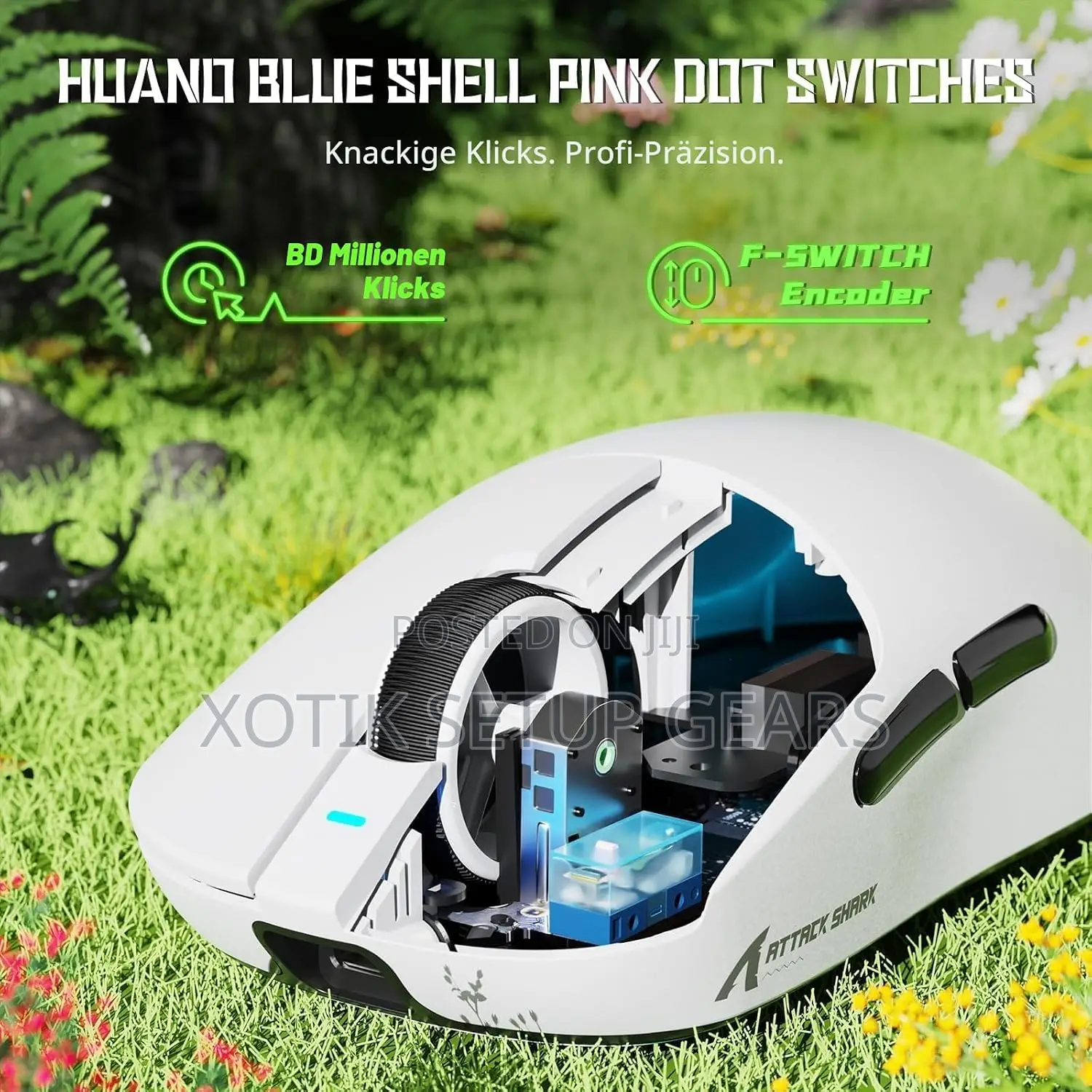 ATTACK SHARK X8 SE White Gaming Mouse - Tri Mode Wireless Mouse