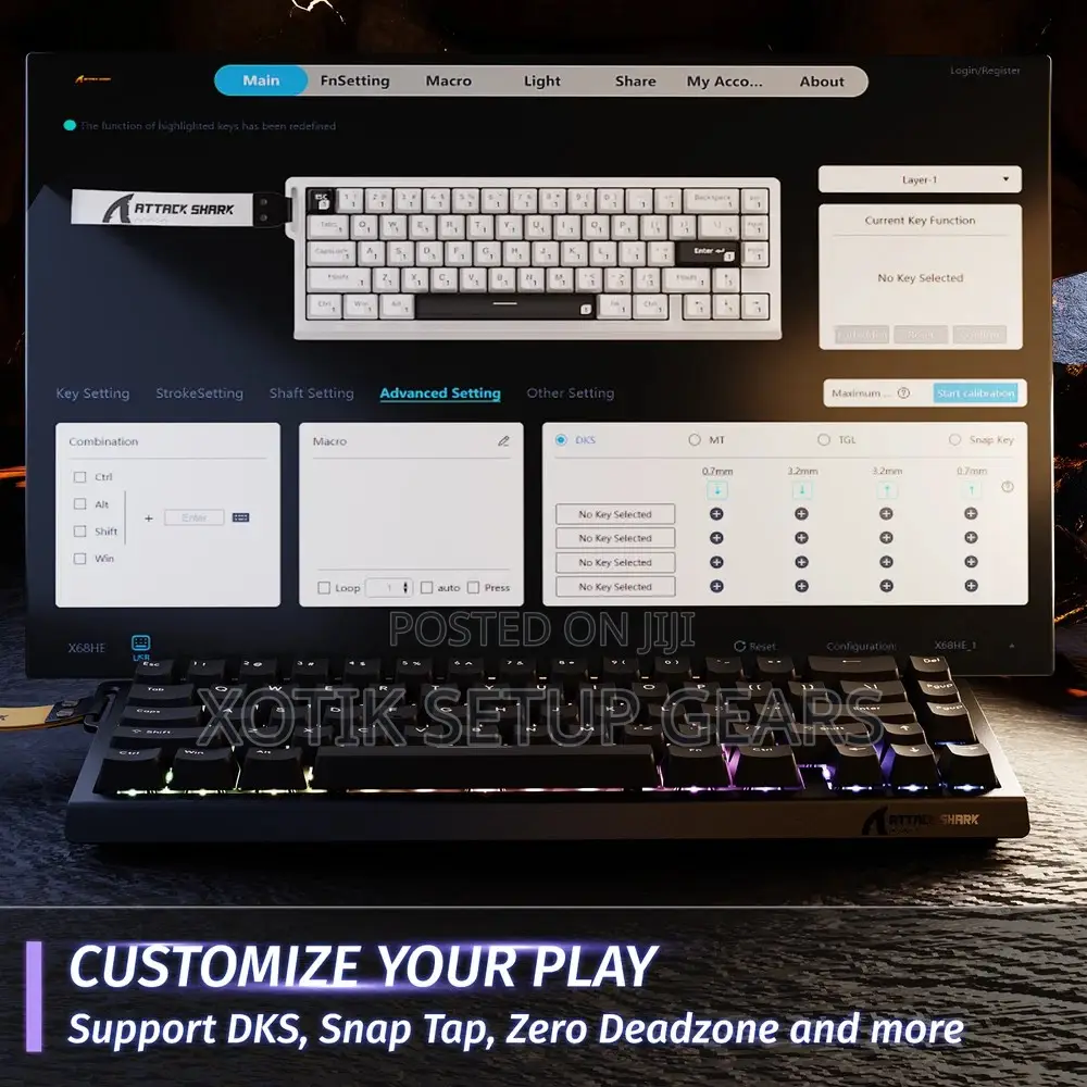 ATTACK SHARK X68 HE Rapid Trigger Gaming Keyboard - Magnetic Switch