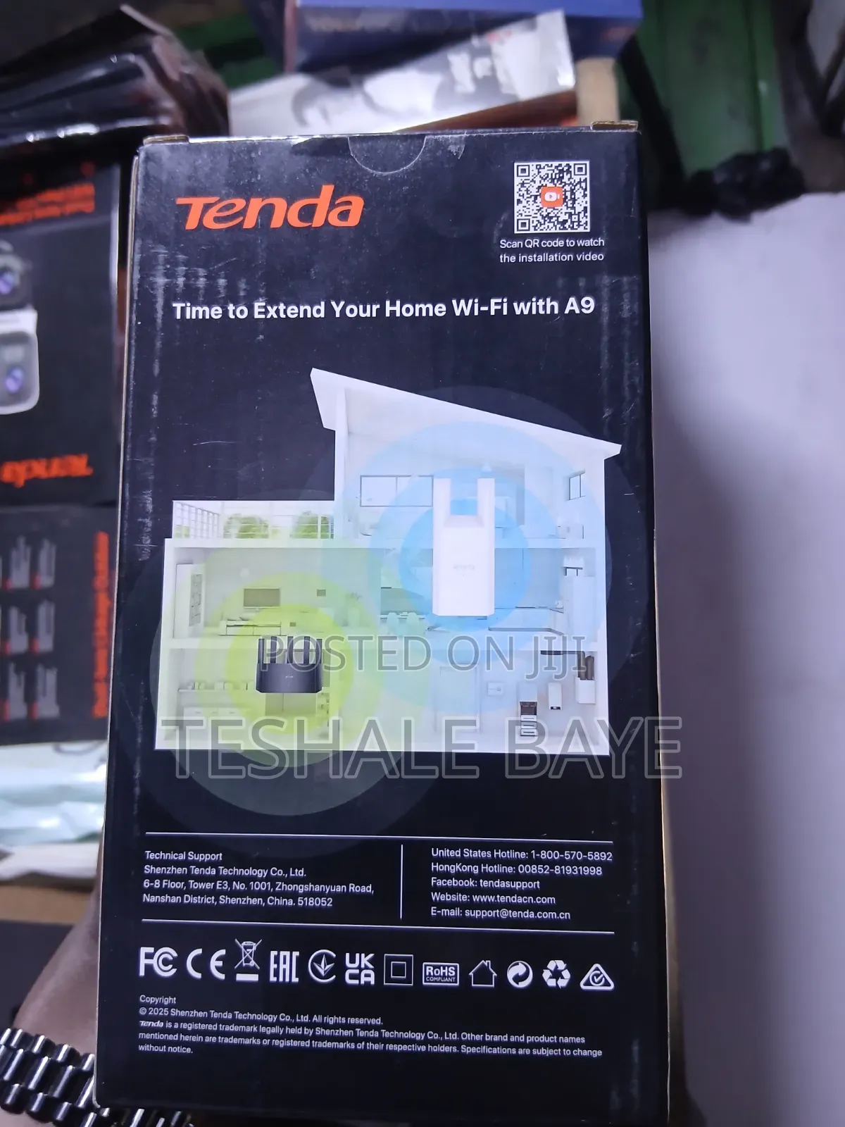 Tenda N300 Wi-Fi Range Extender (Model: A9)