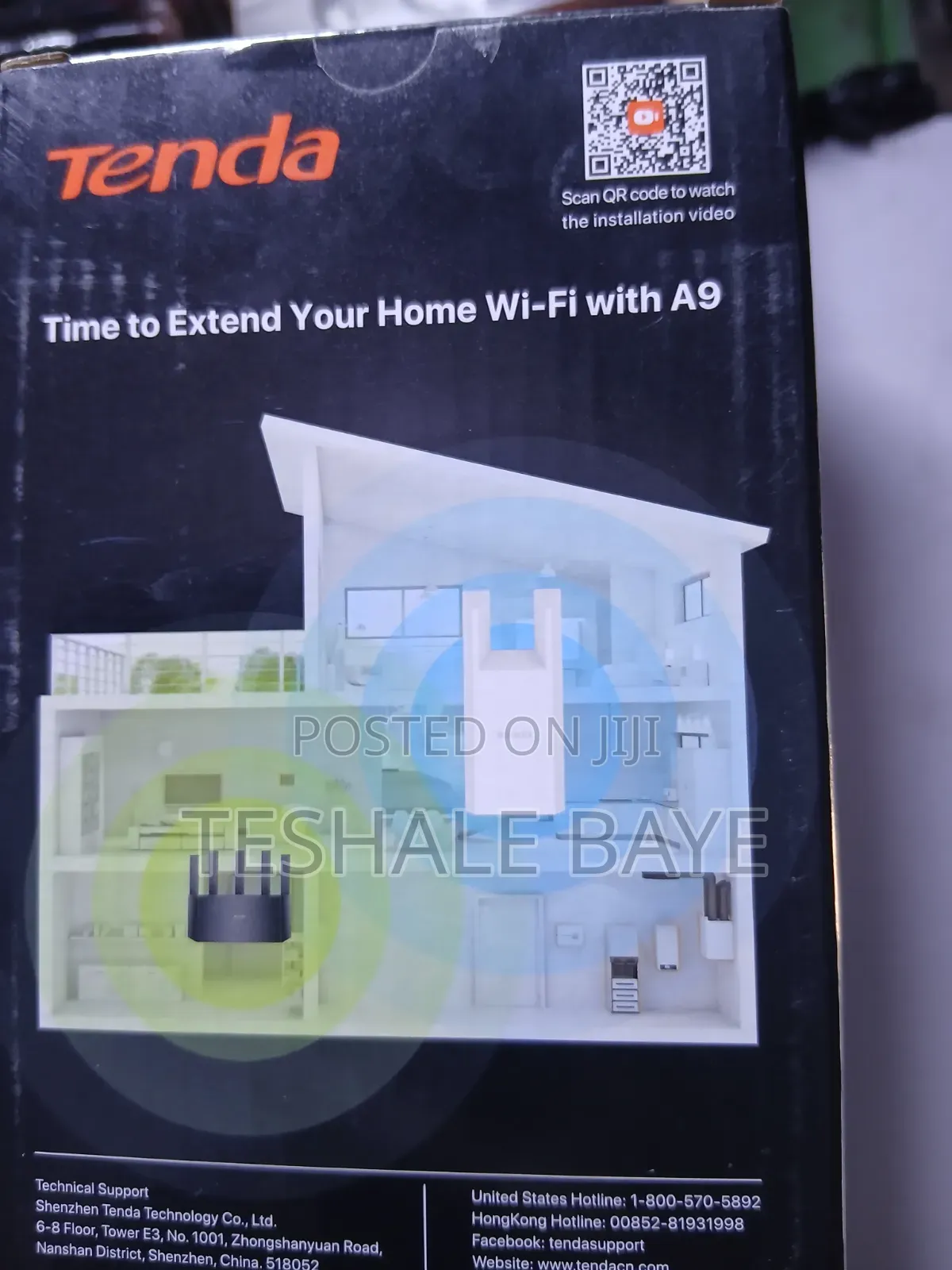 Tenda N300 Wi-Fi Range Extender (Model: A9)