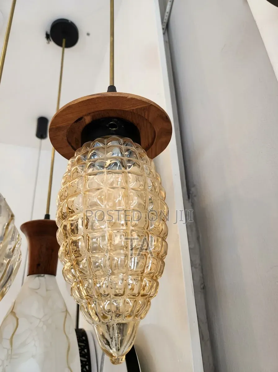 Wood & Glass Pendans ተንጠልጣይ መብራቶች