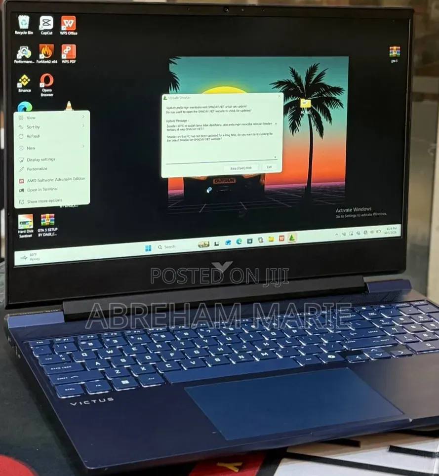 New Laptop HP Victus 15 16GB AMD Ryzen 7 SSD 512GB