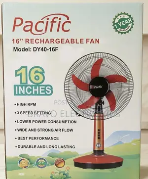Pacific 16” Rechargeable Fan (Model DY40- New Model Arrival