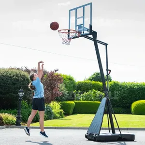 Outdoor Portable Basketball Stand With Clear Backboard
