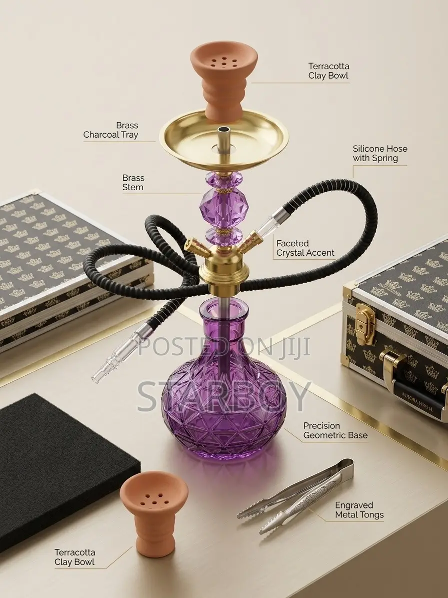  Premium Crystal Hookah Set + Carrying Case