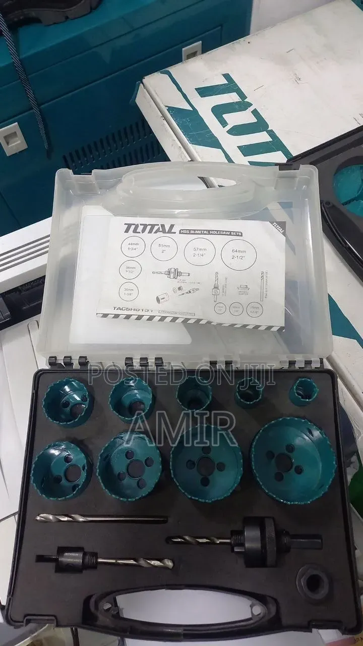 TOTAL Bi-Metal Hole Saw Kits (12-Piece & 9-Piece Sets)
