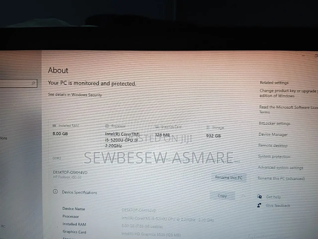 Laptop HP Probook 450 8GB Intel Core i5 HDD 1T