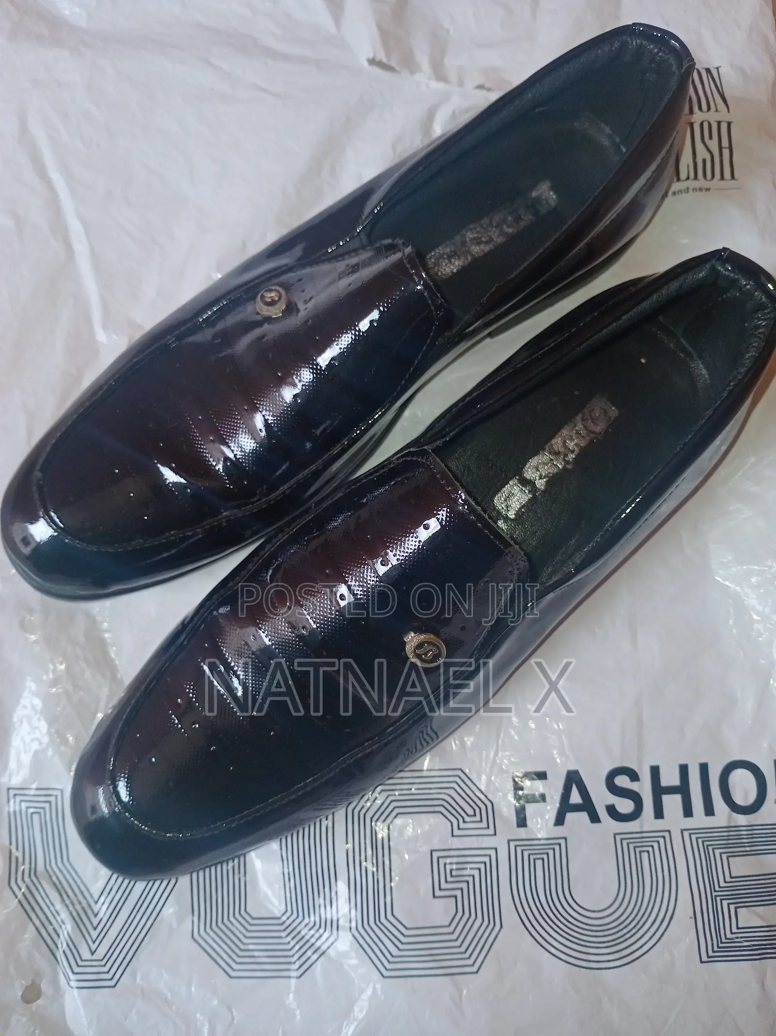 Men's Black Glossy Formal Loafers