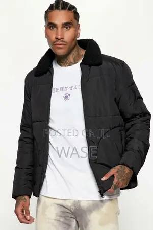 Fashion Nova Winter's Calling Sherpa Collared Puffer Jacket - Black