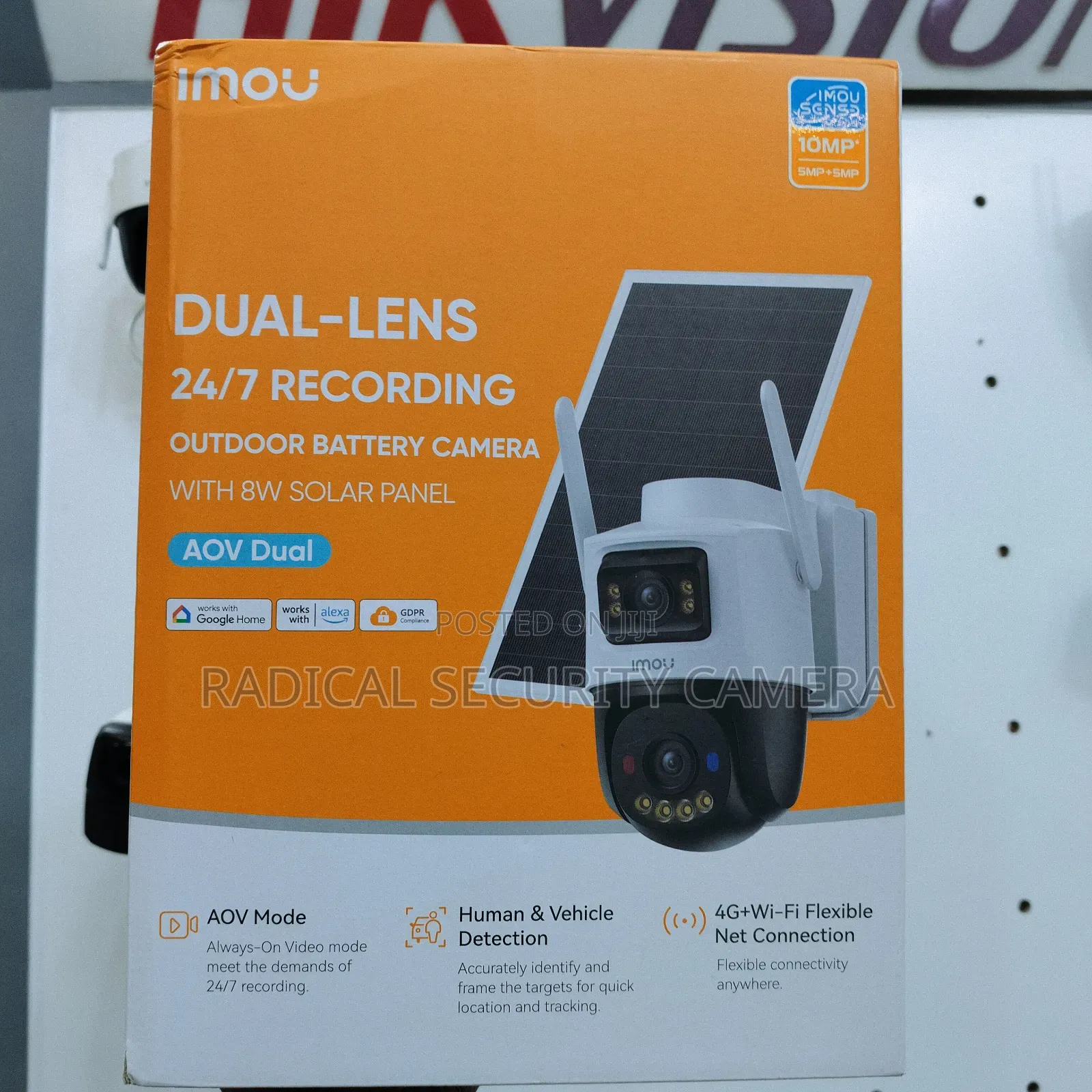 IMOU Dual Lens 10MP 4G WiFi Solar CCTV Camera – 5MP+5MP AOV 24/7